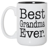Artisan Owl Best Grandma Ever coffee mug 15oz with black inlay
