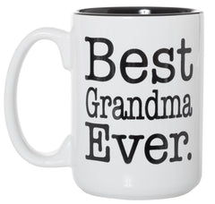 Artisan Owl Best Grandma Ever coffee mug 15oz with black inlay