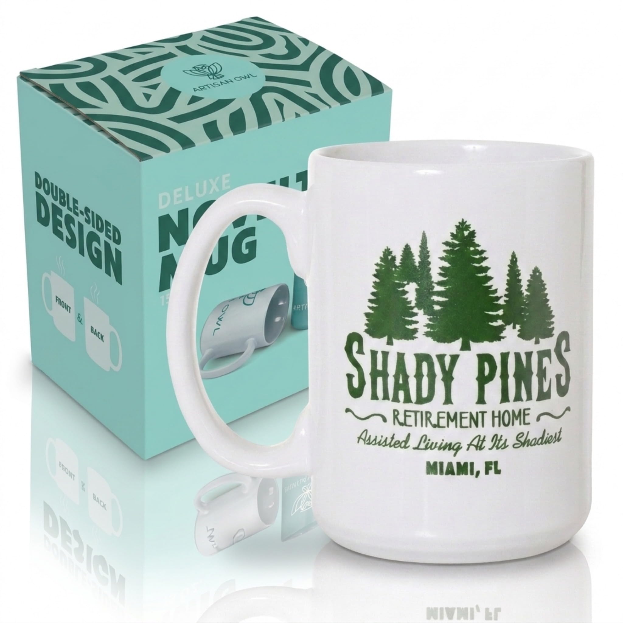 Artisan Owl Shady Pines Retirement Home Mug white 15oz