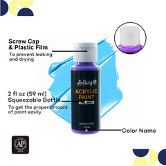 Artkey acrylic paint kit for artists beginners display