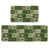 Artoid Mode plaid shamrock kitchen mat 17x29 set of 2