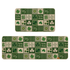 Artoid Mode plaid shamrock kitchen mat 17x29 set of 2