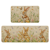 Artoid Mode Rabbit Bunny Tulip Flowers mats 17x29 inch