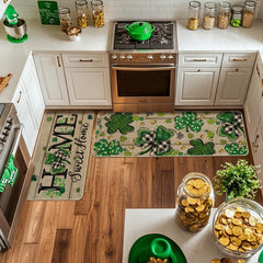 Artoid Mode wood shamrock kitchen mat 17x47 inch