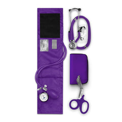 ASA TECHMED Nurse EMT Starter Pack purple includes stethoscope BP monitor and EMT shears