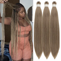 Ash Brown braiding hair pre stretched Ez Braid for box braids