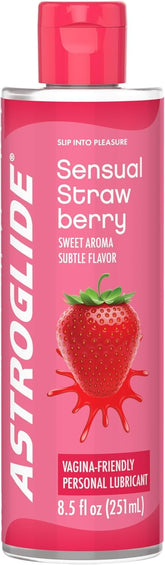 ASTROGLIDE strawberry flavored edible lubricant bottle 8.5oz
