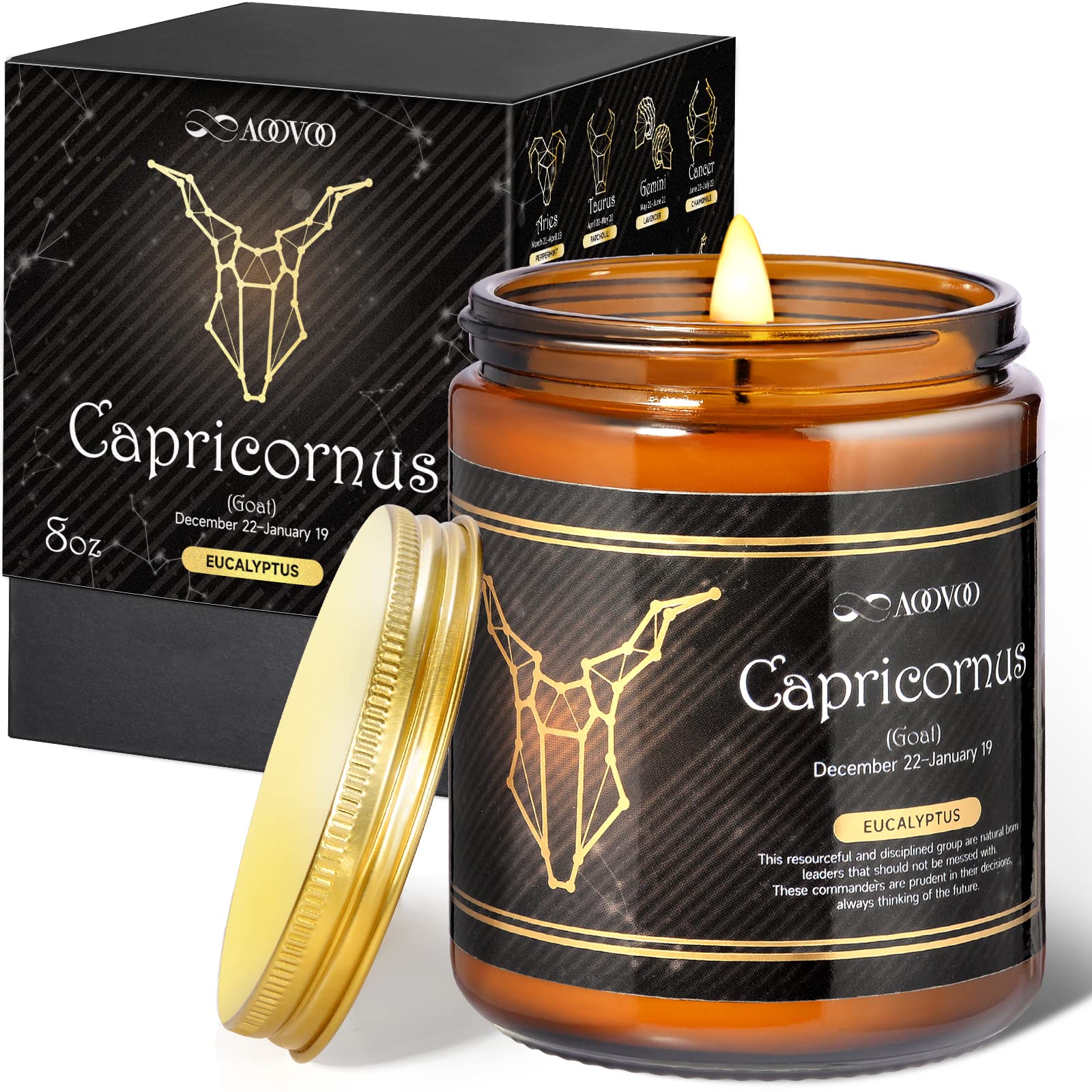 Astrology Constellations Candles 8oz organic soy candle