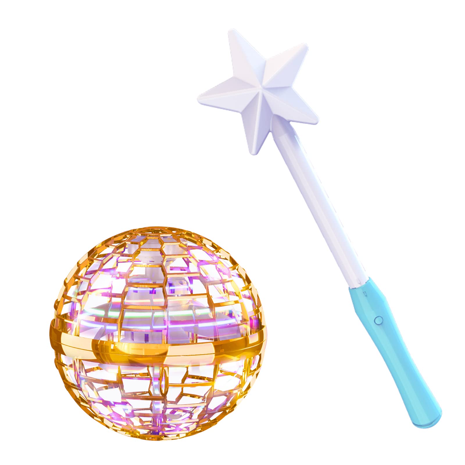 ATHLERIA Gold Flying Orb Ball hand controlled drone image