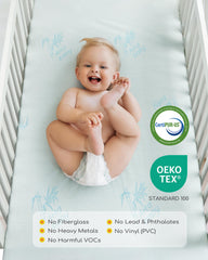 Open cell breathable layer on ATTABABY crib mattress