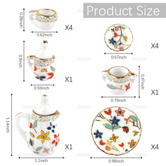 Gold leaf pattern porcelain tea set by AUEAR
