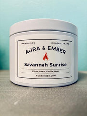 Aura & Ember Savannah Sunrise wooden wick candle Charlotte