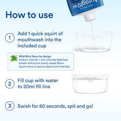 Alcohol free Auraglow Mouthwash Concentrate for on the go