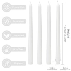 Unscented paraffin wax taper candle