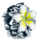 Aurora Charm Plumeria bead in sterling silver S925