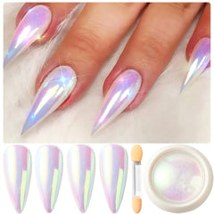 Aurora Rainbow Neon Nail Pigment product with sponge stick