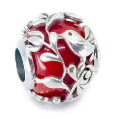 Aurora Red Murano Glass S925 Charm for Pandora compatible bracelets