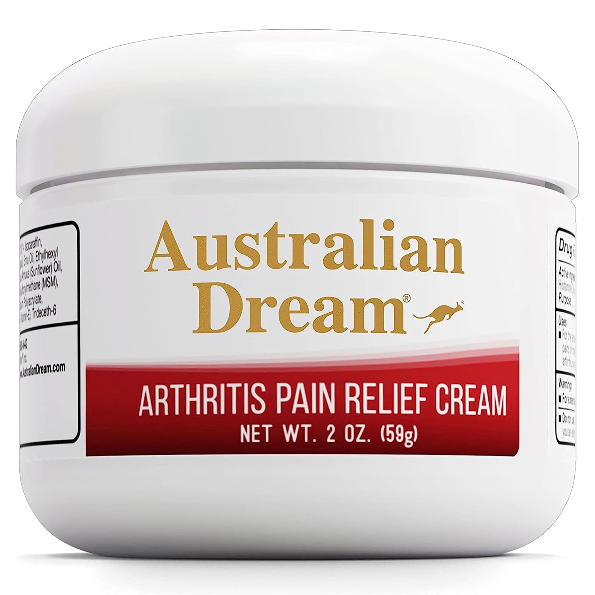 Australian Dream Arthritis Pain Relief Cream 2 oz jar packaging
