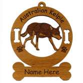Australian Kelpie Crouching#2 Ornament alder wood material