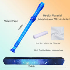 Recorder with cleaning rod and accessory cloth included