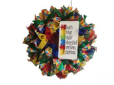 Autism Awareness Wreath 24x24x6 front door decor