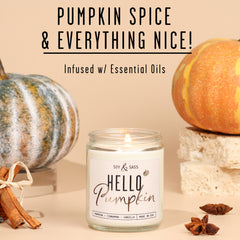 Autumn scented soy candle for fall home decor