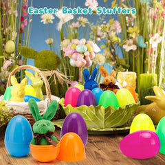 Prefilled Easter Eggs by AUUGUU showing plush rabbit inside