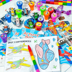 Aviation stickers foam gliders and pull back planes