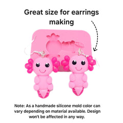 Flexible Axolotl silicone mold for crafts and earrings