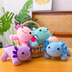 Axolotl stuffed pillow blue 10.8 inch DYBFONO
