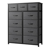 AZL1 Life Concept 11-Drawer Dresser with wooden top in dark grey