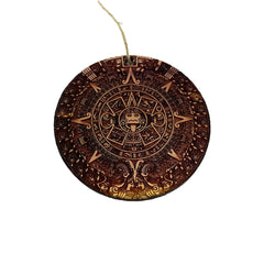 Aztec Mayan Calendar cedar ornament 1/4 inch raw cedar
