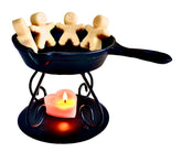 B CENTERBRIDGE wax melter in mini cast iron skillet
