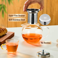 Borosilicate clear glass tea kettle 650ml capacity