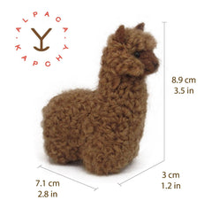 Brown lifelike alpaca figurine handcrafted by Peruvian artisans