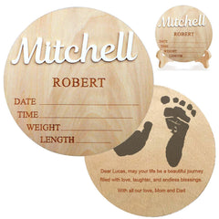 Birth name baby announcement sign with 3D acrylic letters