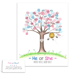 Baby BEE fingerprint tree art print design