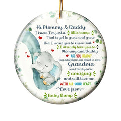 Baby Bump elephant ornament for expecting parents