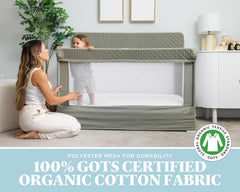 GOTS certified organic cotton Lunaire crib Organic Sage