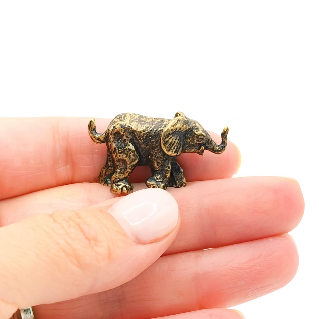 Baby Elephant Figurine solid brass sculpture