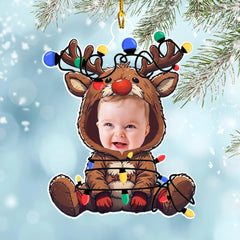 Funny baby face ornament for holiday tree