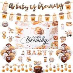 Banner for Baby is Brewing baby shower decor set