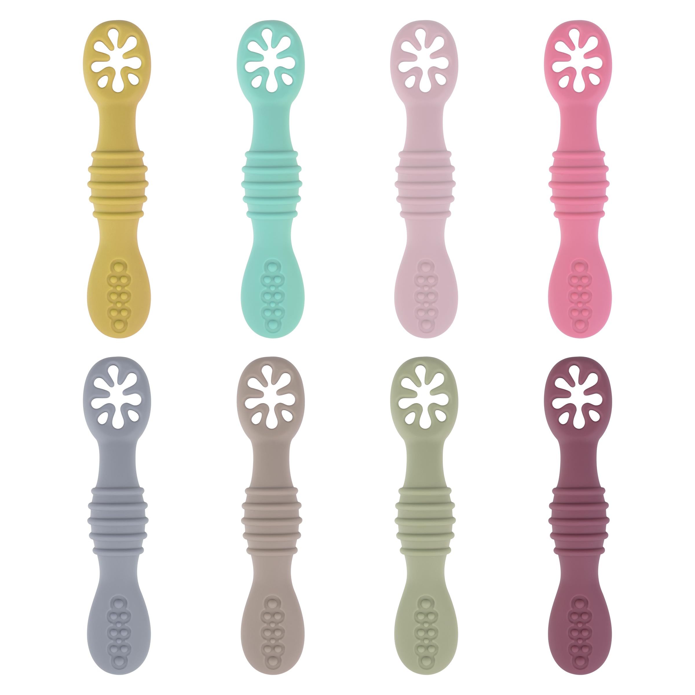 8 piece Baby Led Weaning utensils silicone spoons