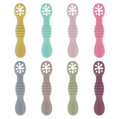 8 piece Baby Led Weaning utensils silicone spoons