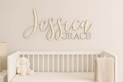 Baby Name Cut Out Sign for nursery decor in wood