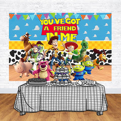 Toy Story theme backdrop banner 59x38in for party supplies
