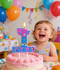 Candle cake topper for baby shower and first birthday milestones