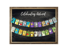 Advent Card Bundle includes 24 cards 6 ft twine 24 clothespins and book