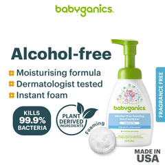 Fragrance-free Babyganics hand sanitizer no alcohol 8.45 oz