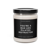 Bad Ass Pilates Instructor Candle 9oz jar with black lid